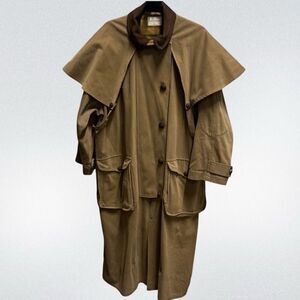 Vintage Italian Ritz Saddler Canvas Trench Coat  Riding Jacket Women's Size 10